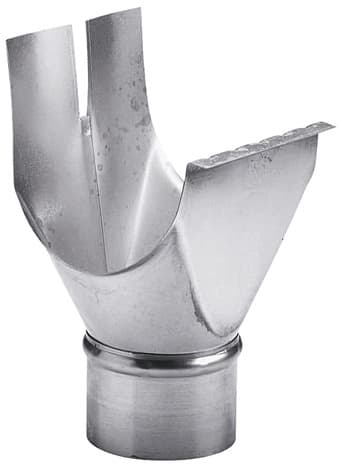 Naissance nantaise en zinc pour relier une gouttière de 25 à une descente de 80