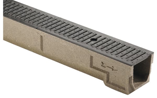 Caniveau en béton polyester(caniveau) et fonte (grille passerelle) 1000x120x130 mm