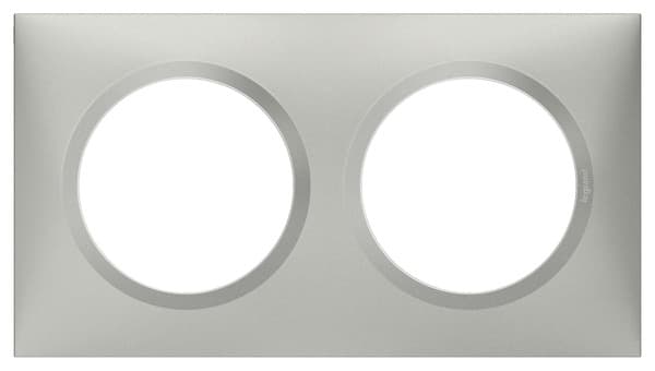 Plaque 2 postes carrée "Dooxie" aluminium - Legrand