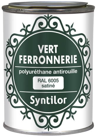 Peinture ferronnerie verte satinée 0,25 L - Syntilor