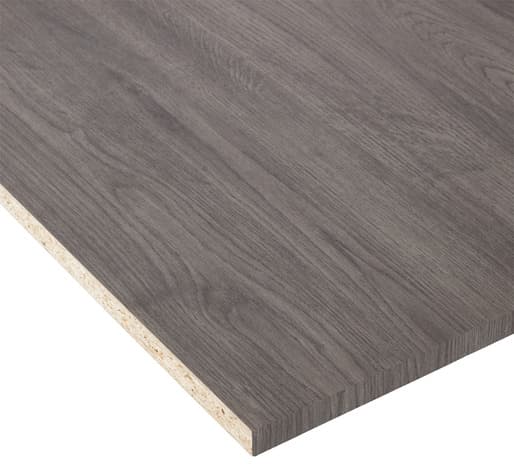 Tablette mélaminée chêne gris L. 2 x l. 0,5 m - Ép. 18 mm