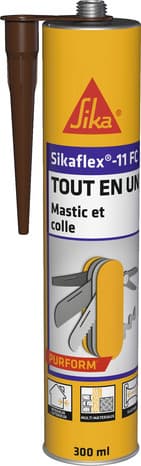 Mastic colle "Sikaflex"11 FC+ marron - cartouche 300 ml - Sika