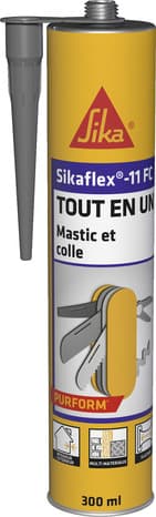 Mastic colle "Sikaflex" 11 FC+ gris béton - cartouche 300 ml - Sika