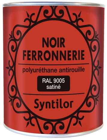 Peinture ferronnerie - noir satiné - 0,75 L - Syntilor