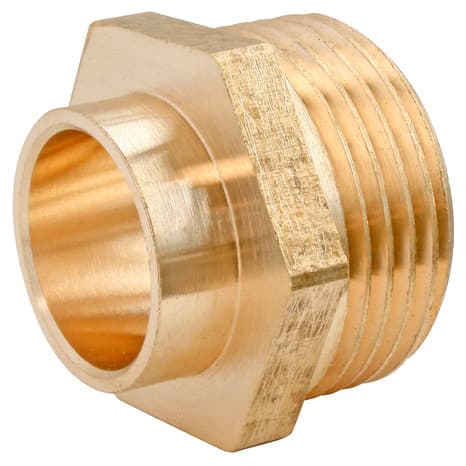 Lot de 2 raccords laiton droit à souder sur tube cuivre Ø16 - Sortie Mâle 15/21 (1/2") - Somatherm