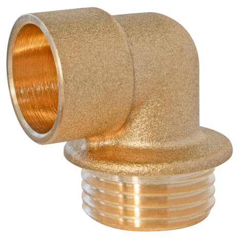 Lot de 2 raccords laiton coudé à souder sur tube cuivre Ø16 - Sortie Mâle 15/21 (1/2") - Somatherm