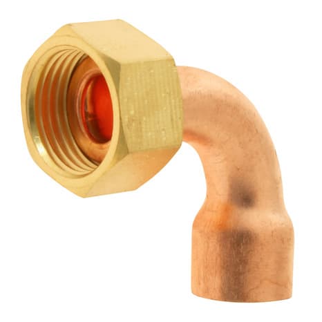 Miniature 2 de Lot de 2 raccords cuivre coudé à souder sur tube cuivre Ø12 - Sortie écrou tournant Femelle 12/17 (3/8") - Somatherm