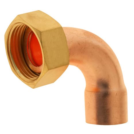 Miniature 2 de Lot de 2 raccords cuivre coudé à souder sur tube cuivre Ø18 - Sortie écrou tournant Femelle 20/27 (3/4") - Somatherm