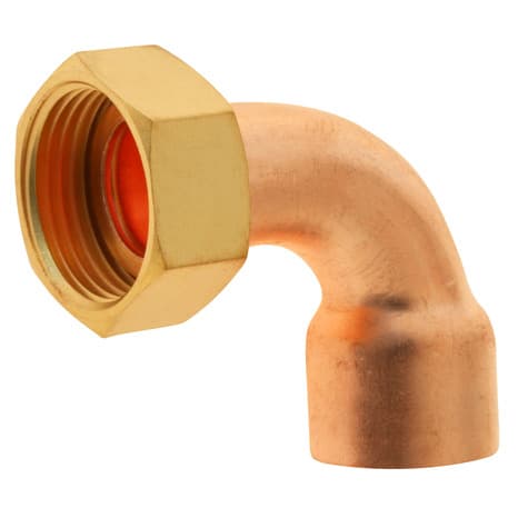 Miniature 2 de Lot de 2 raccords cuivre coudé à souder sur tube cuivre Ø22 - Sortie écrou tournant Femelle 20/27 (3/4") - Somatherm