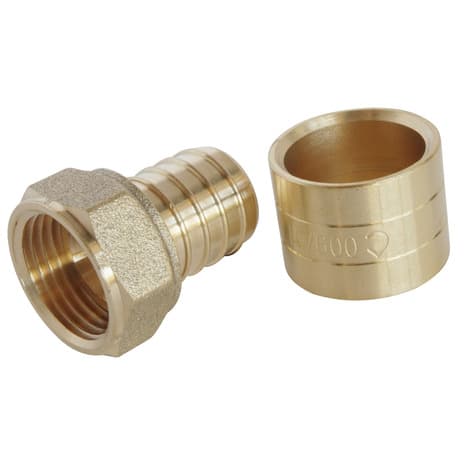 Lot de 2 raccords droit à glissement pour tube PER Ø16 - Femelle écrou tournant 12/17 (3/8") - Somatherm