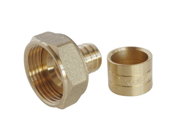 Lot de 2 raccords droit à glissement pour tube PER Ø16 - Femelle écrou tournant 20/27 (3/4") - Somatherm