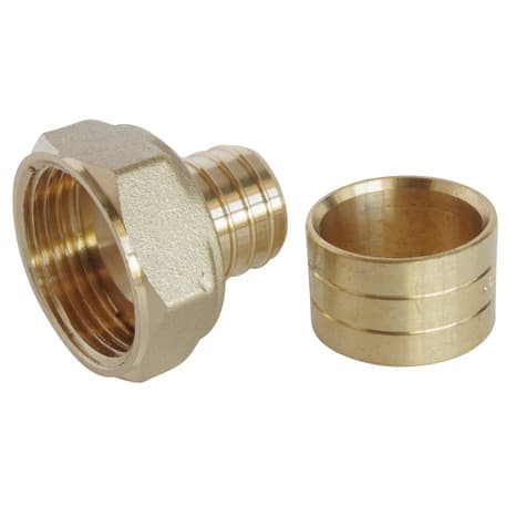 Lot de 2 raccords droit à glissement pour tube PER Ø20 - Femelle écrou tournant 20/27 (3/4") - Somatherm