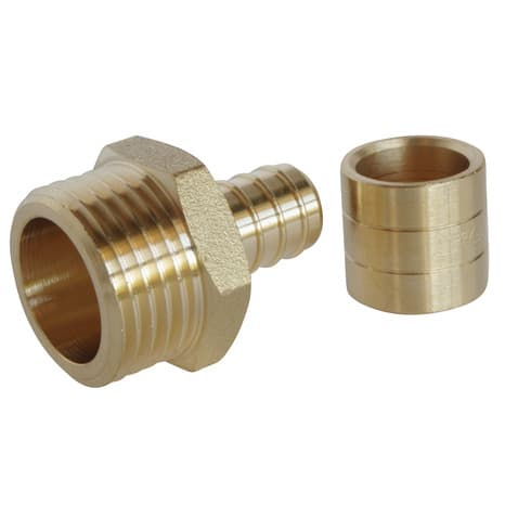 Lot de 2 raccords droit à glissement pour tube PER Ø12 - droit mâle 15/21 (1/2") - Somatherm