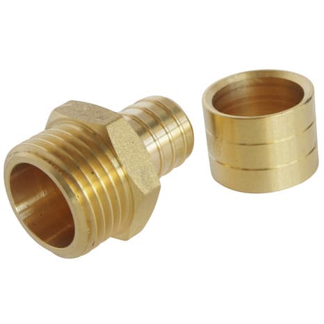 Lot de 2 raccords droit à glissement pour tube PER Ø16 - droit mâle 15/21 (1/2") - Somatherm