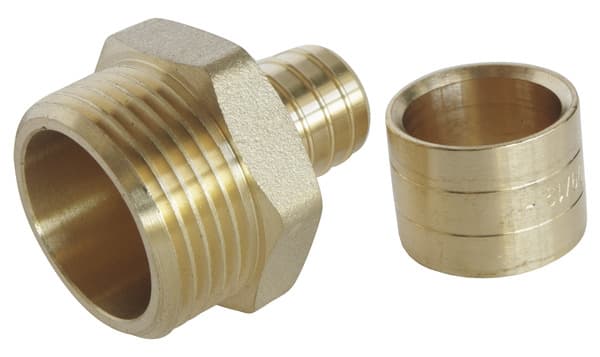 Lot de 2 raccords droit à glissement pour tube PER Ø16 - droit mâle 20/27 (3/4") - Somatherm