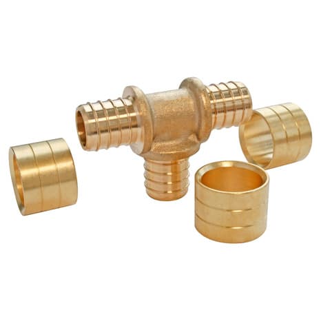 Lot de 2 tés égal à glissement pour tube PER Ø16 - Somatherm