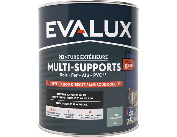 Miniature 3 de Peinture extérieure Satin multi supports 2,5 L eucalyptus - Evalux