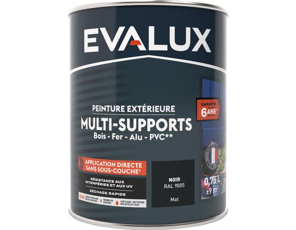 Miniature 4 de Peinture extérieure Satin multi supports 0,75 L noir - Evalux