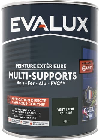 Miniature 4 de Peinture extérieure Satin multi supports 0,75 L vert sapin - Evalux
