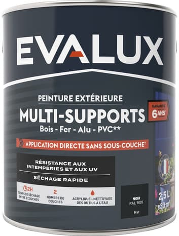Miniature 3 de Peinture extérieure Satin multi supports 2,5 L noir - Evalux