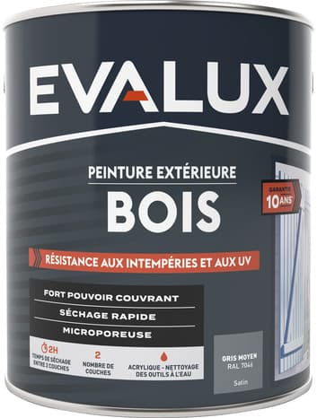 Miniature 3 de Peinture extérieur bois 2,5 L gris moyen satin - Evalux