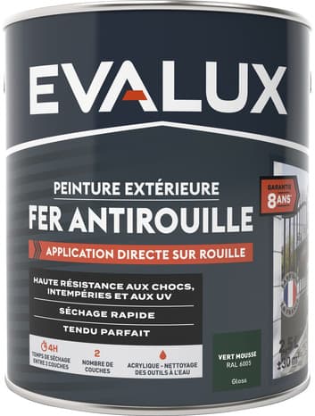Miniature 3 de Peinture extérieure métal 2,5 L vert mousse brillant - Evalux