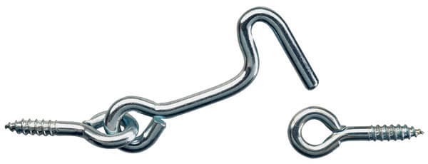 Crochet de contrevent en acier zingué - Blanc - 4 x 80 mm - AFBAT