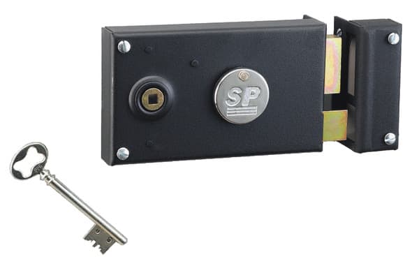 Serrure en applique horizontale pour porte d'entrée gauche - 140x80 mm - Thirard