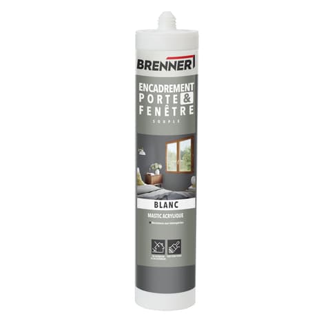 Mastic acrylique porte et fenêtre blanc 280 ml - Brenner