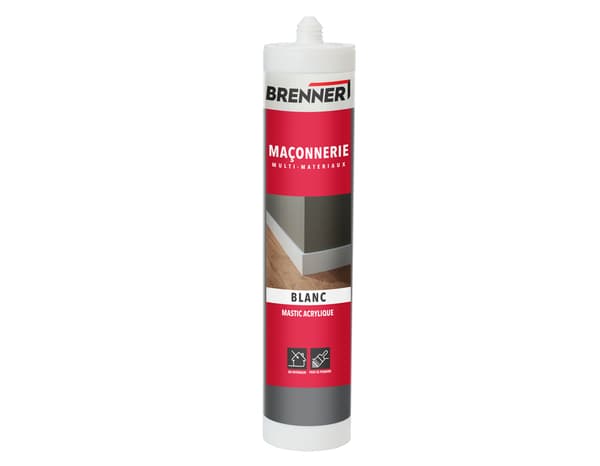 Mastic acrylique multisurface blanc 280 ml - Brenner