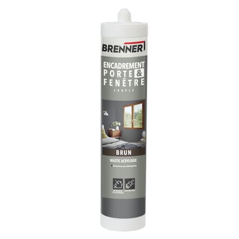 Mastic acrylique porte et fenêtre brun - 280 ml - Brenner