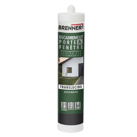 Mastic silicone porte et fenêtre transparent 280 ml - Brenner