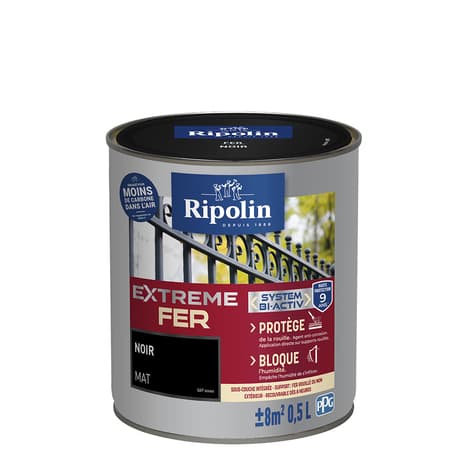 Peinture métal extérieur mat 0,5 L noir - Ripolin