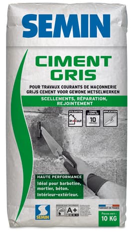Ciment gris pour travaux de maçonnerie - sac de 10 kg - Semin