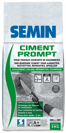 Ciment prompt pour travaux courants - sac de 5 kg - Semin