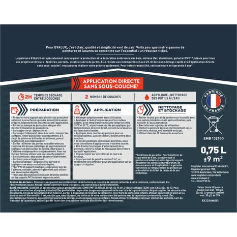 Miniature 5 de Peinture extérieure Satin multi supports 0,75 L gris quartz - Evalux