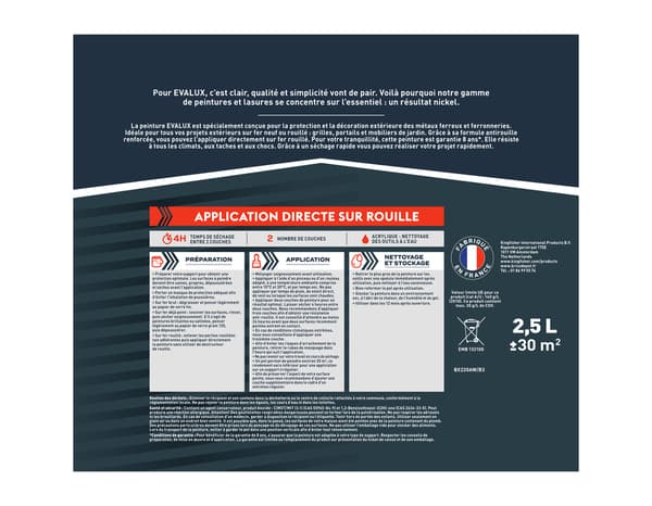 Miniature 5 de Peinture extérieure métal  2,5 L anthracite satin - Evalux