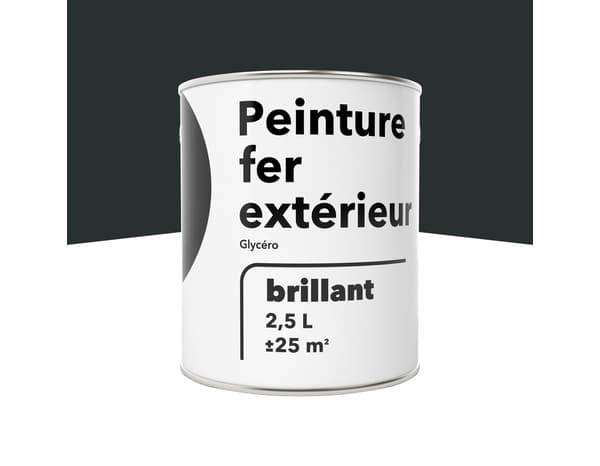 Peinture extérieur métal 2,5 L noir brillant glycero