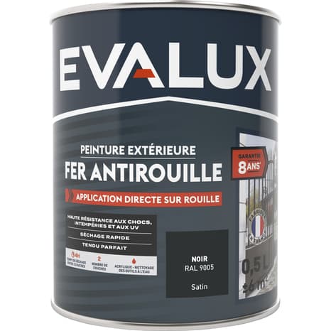 Miniature 3 de Peinture extérieure métal 0,5 L noir satin - Evalux