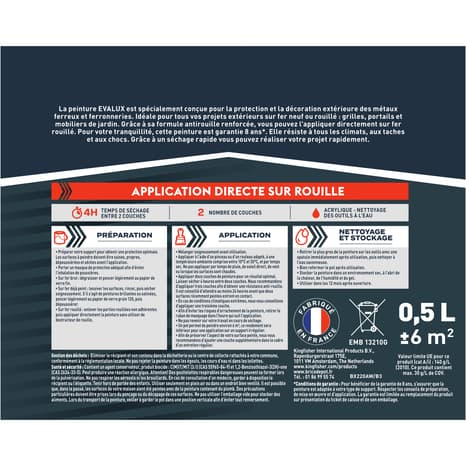 Miniature 4 de Peinture extérieure métal 0,5 L noir satin - Evalux