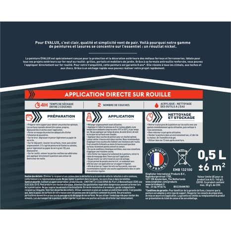 Miniature 5 de Peinture extérieure métal 0,5 L gris moyen brillant - Evalux