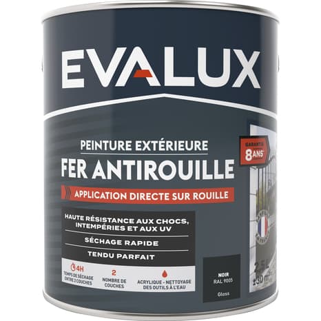 Miniature 3 de Peinture extérieure métal 2,5 L noir brillant - Evalux