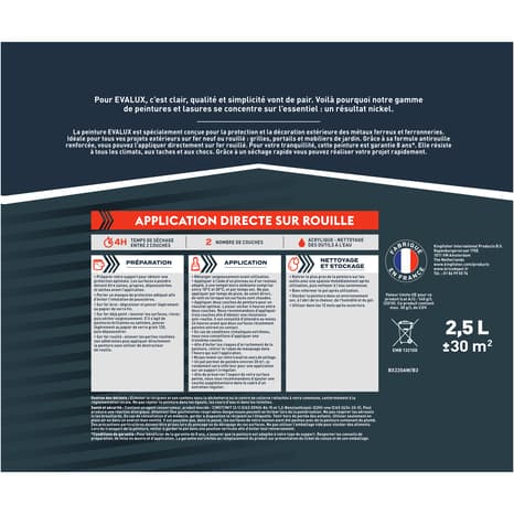 Miniature 4 de Peinture extérieure métal 2,5 L noir brillant - Evalux