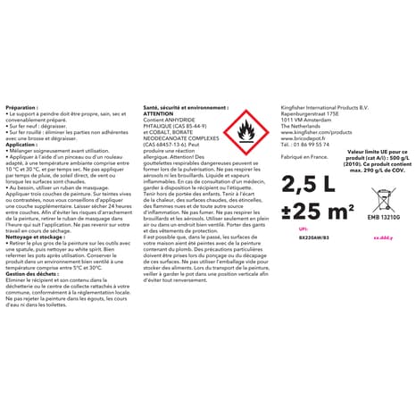 Miniature 4 de Peinture extérieur métal 2,5 L noir brillant glycero