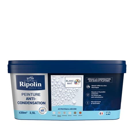 Peinture anti-condensation intérieur mat blanc Ripolin 2,5 L - Ripolin
