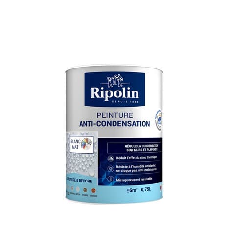 Peinture anti-condensation intérieur mat blanc 0,75L - Ripolin