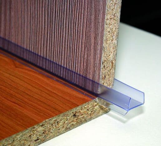 Profil rigide en U transparent - Long.260 cm Prof.19 mm