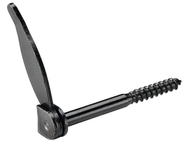 Arrêt de volet tourniquet à tirefond en acier zingué - Noir - Ø 10 x L. 115 mm - AFBAT