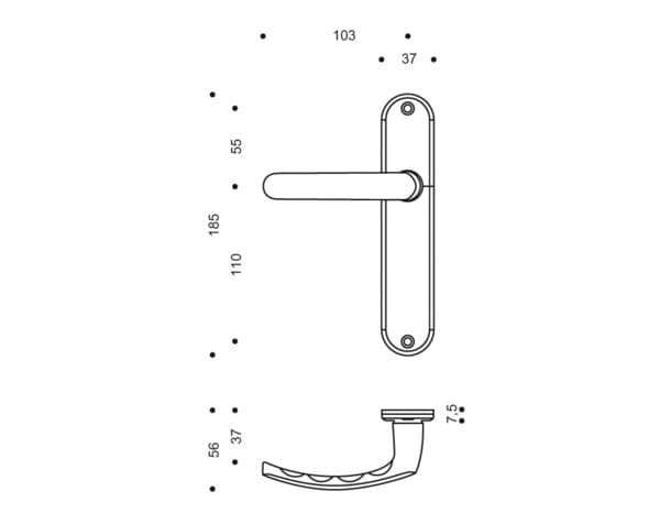Miniature 4 de Ensemble de porte entraxe 165 mm avec serrure pour cylindre "budget 165 tcy" - Assa Abloy