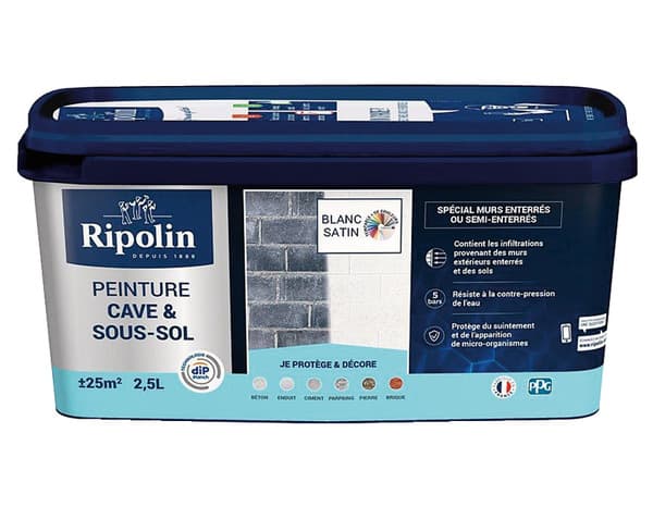 Peinture cave & sous-sol intérieur satin 2,5 L - Ripolin